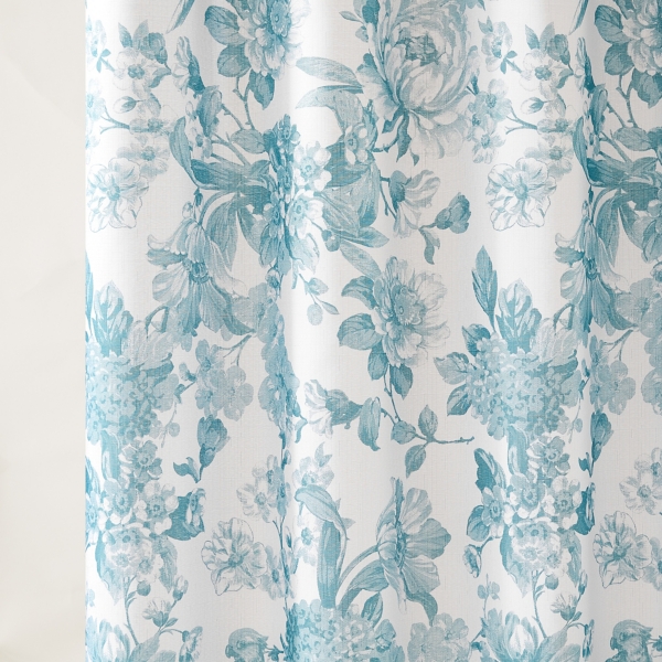 Blue Bird and Hydrangea Toile Shower Curtain