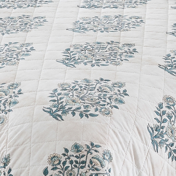 Blue Sofia Reversible 3-pc. Full/Queen Quilt Set