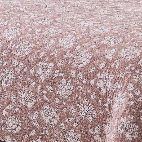 Zara Terracotta Floral 3-pc. Full/Queen Quilt Set