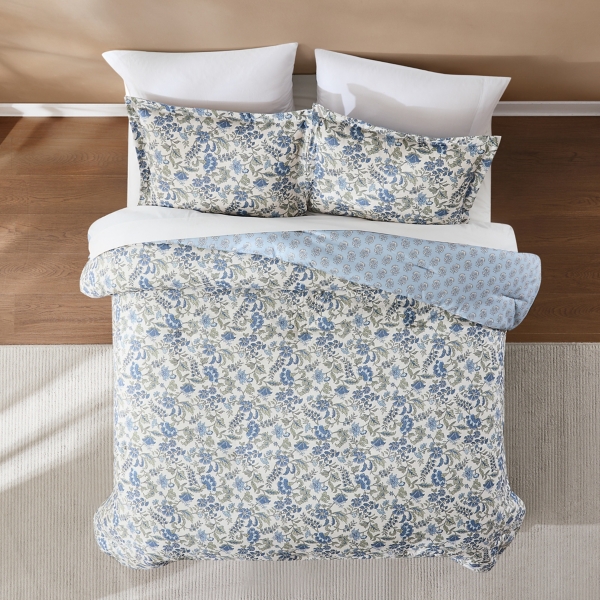 Lillian Floral Reversible 3-pc. King Comforter Set