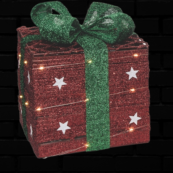 LED Red and Green Metal Presents, Set of 3