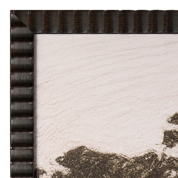 Black & White World Map Framed Art Print