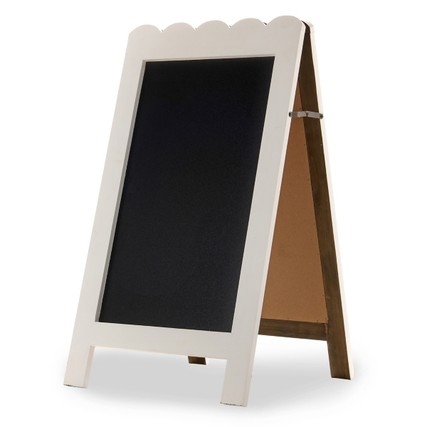White Scalloped Top Easel Chalkboard