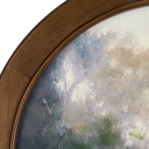 Trees on the Creek Round Framed Art Print