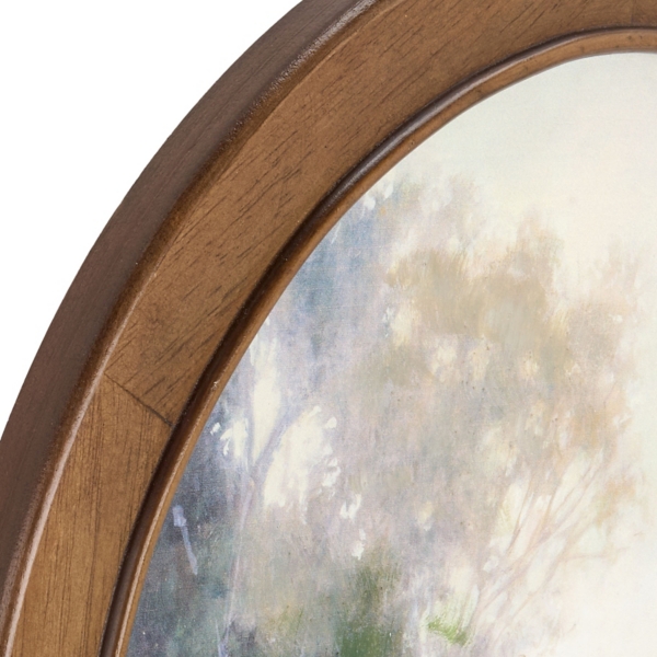 Trees on the Creek Round Framed Art Print