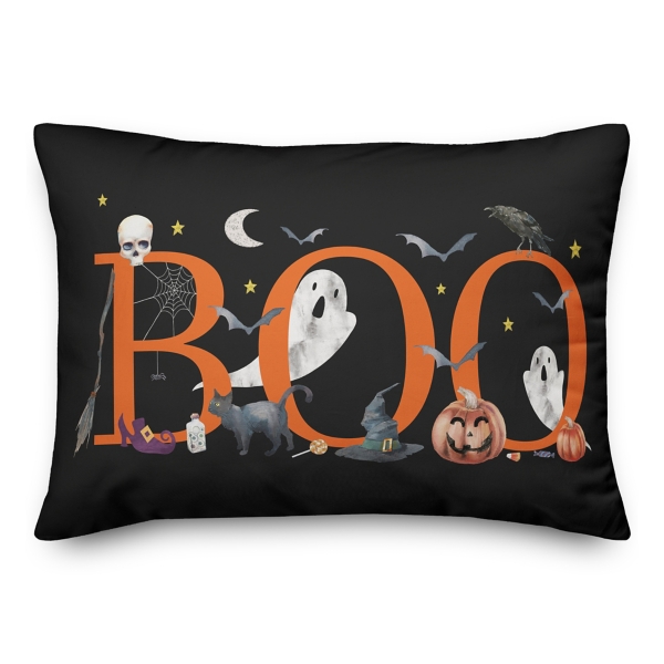 Boo Halloween Icons Lumbar Pillow