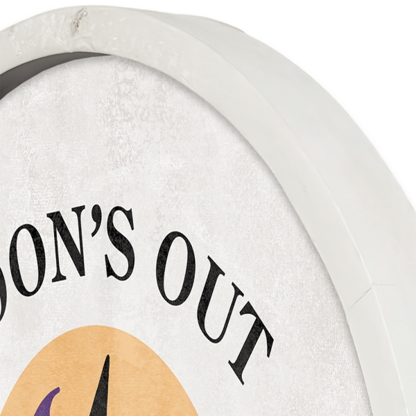 Moon's Out Brooms Out Round Wall Plaque