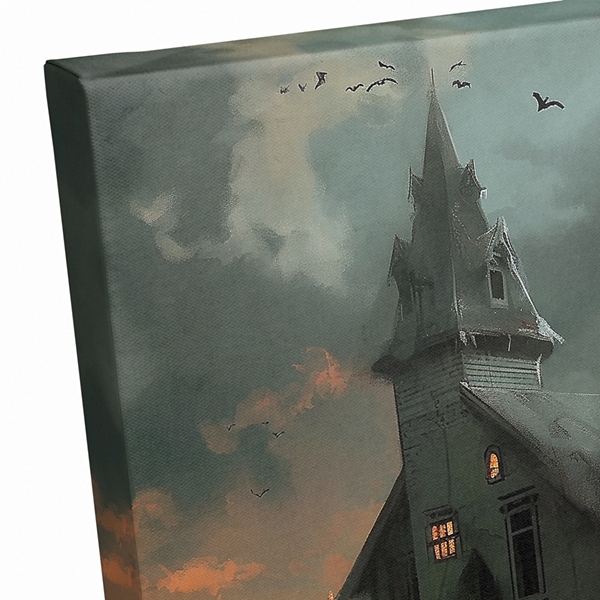 Haunted Lakeside Mansion Canvas Art Print