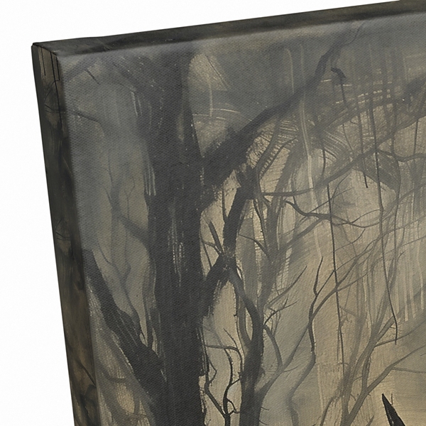 Spooky Witches Circle Canvas Art Print