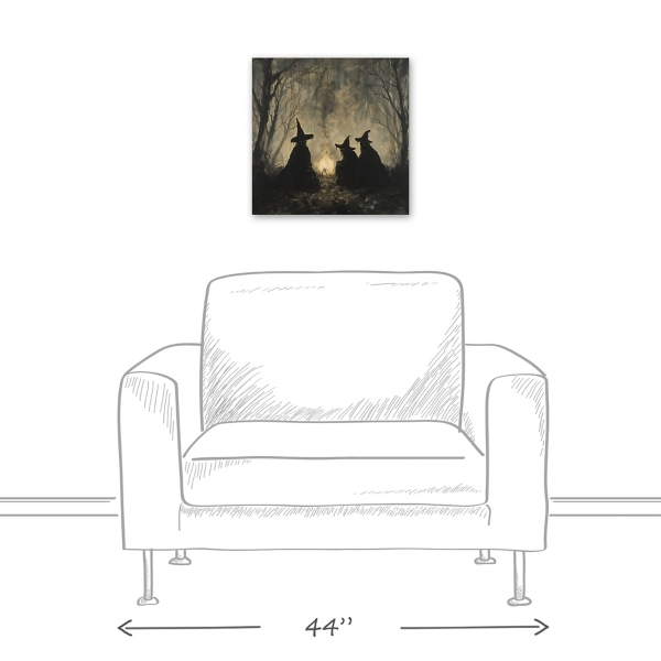 Spooky Witches Circle Canvas Art Print