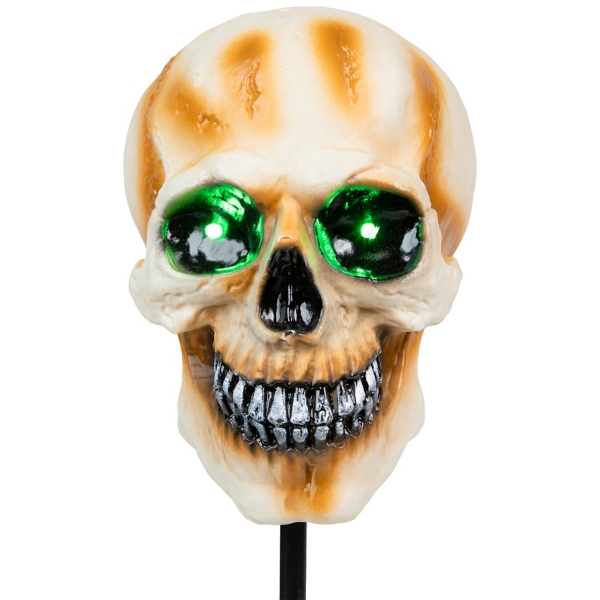 Pre-Lit Skull Path Markers with Sound, Set of 3