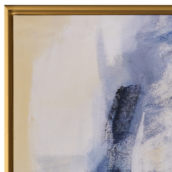 Navy & Gold Abstract Framed Canvas Art Print