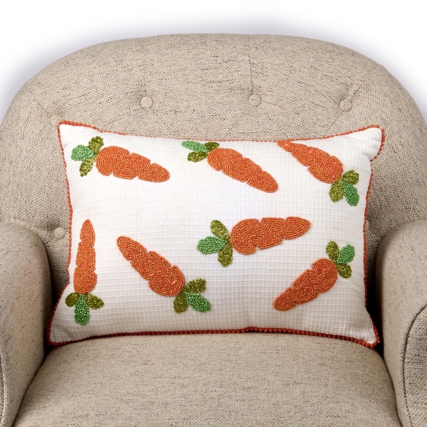 Beaded Carrot Lumbar Pillow