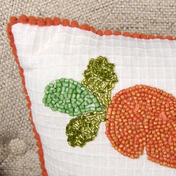 Beaded Carrot Lumbar Pillow