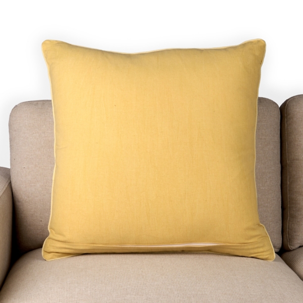 Yellow Embroidered Medallion Pillow