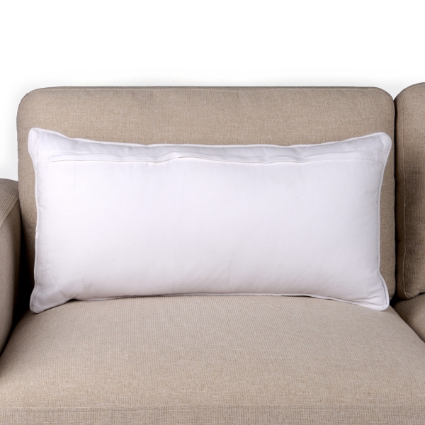 Crewel Floral Lumbar Pillow