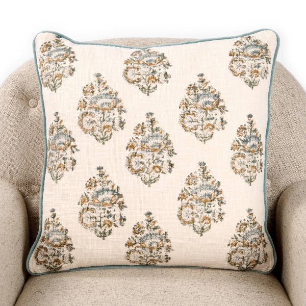 Damask Block Print Reversible Pillow