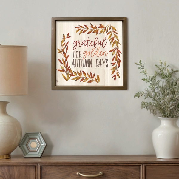 Grateful for Golden Autumn Days Framed Art Print
