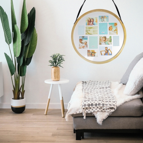 Round 12-Photo Wood Collage Frame