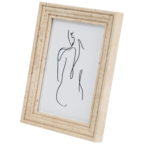 Natural Ribbed Picture Frames, Set of 4