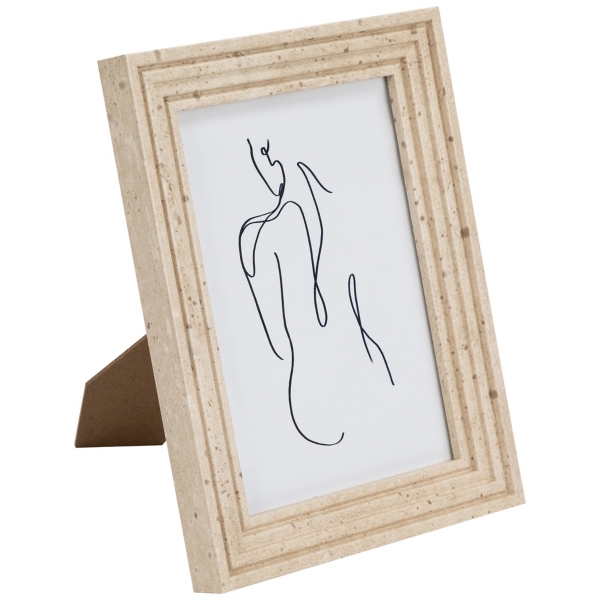 Natural Ribbed Picture Frames, Set of 4