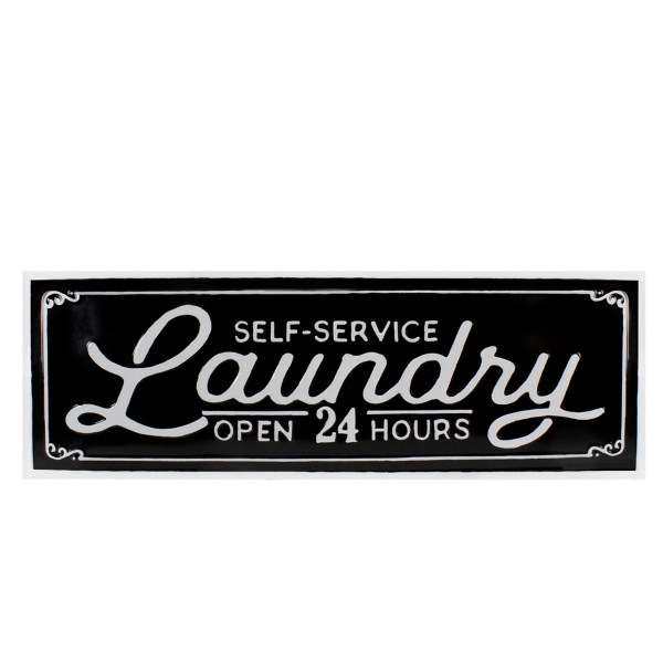 Self Service Laundry Metal Wall Plaque