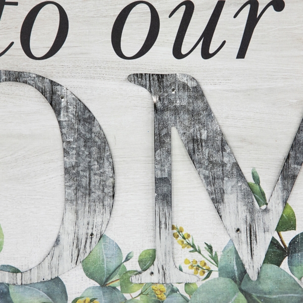 Welcome to Our Home Botanical Wall Plaque