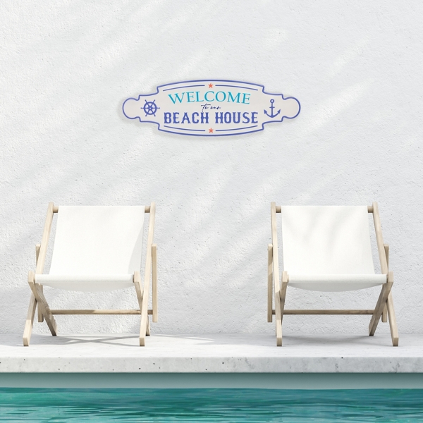 Welcome to Our Beach House Metal Wall Plaque