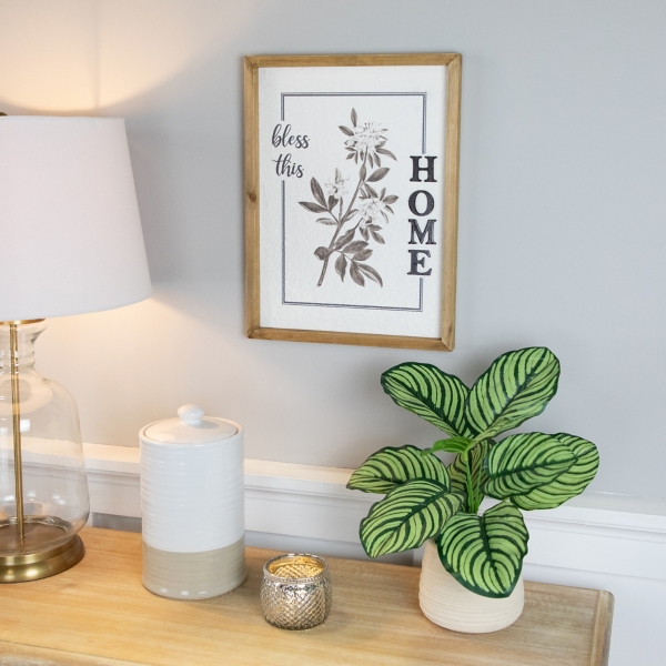 Bless This Home Floral Wall Plaque