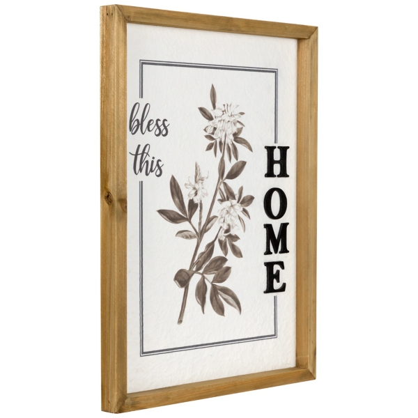 Bless This Home Floral Wall Plaque