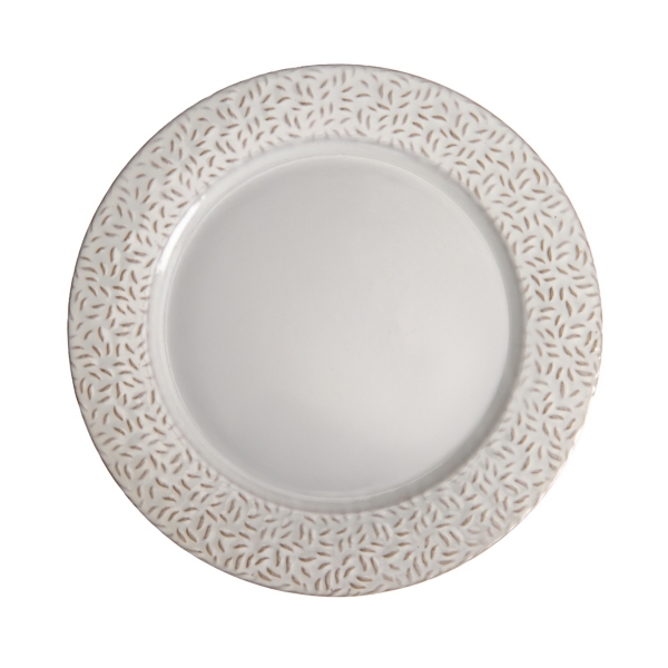 White Vine Ceramic Dinner Plate