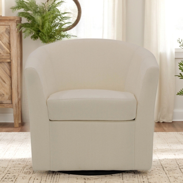 Chloe Ivory Upholstered Swivel Chair