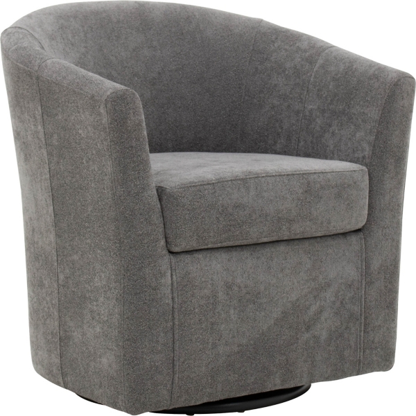 Chloe Gray Upholstered Swivel Chair
