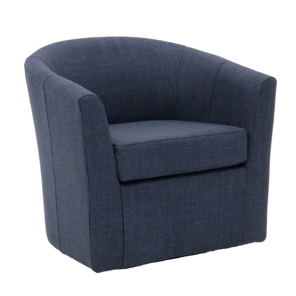 Chloe Navy Upholstered Swivel Chair