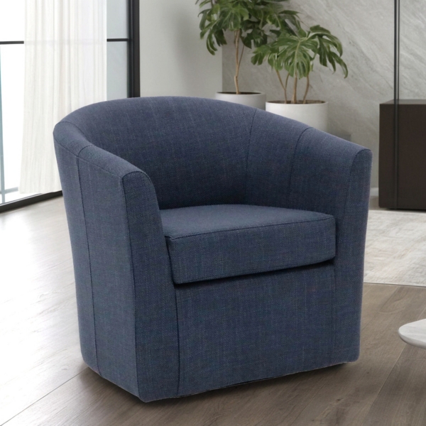 Chloe Navy Upholstered Swivel Chair