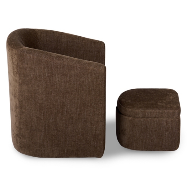 Bexley Mink Upholstered Chair & Ottoman Set