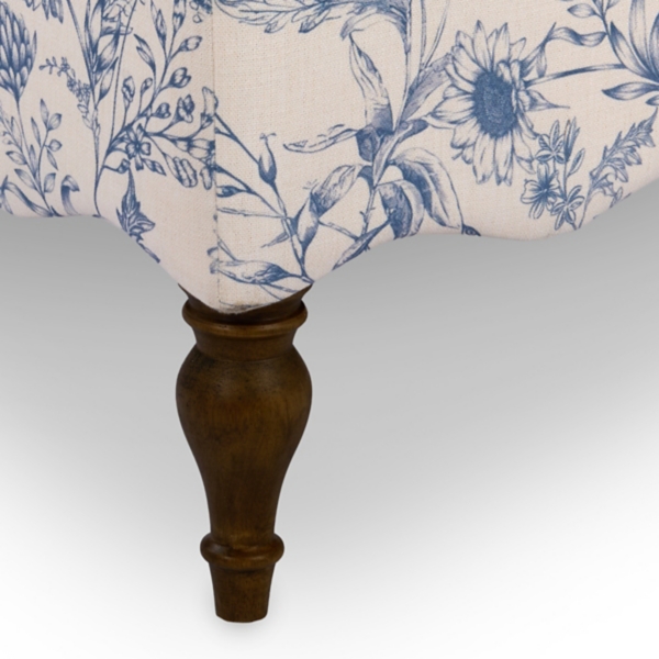 Margot Blue Floral Slipper Accent Chair
