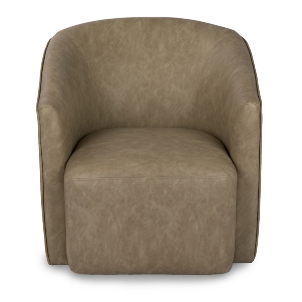 Aiden Stone Faux Leather Swivel Chair