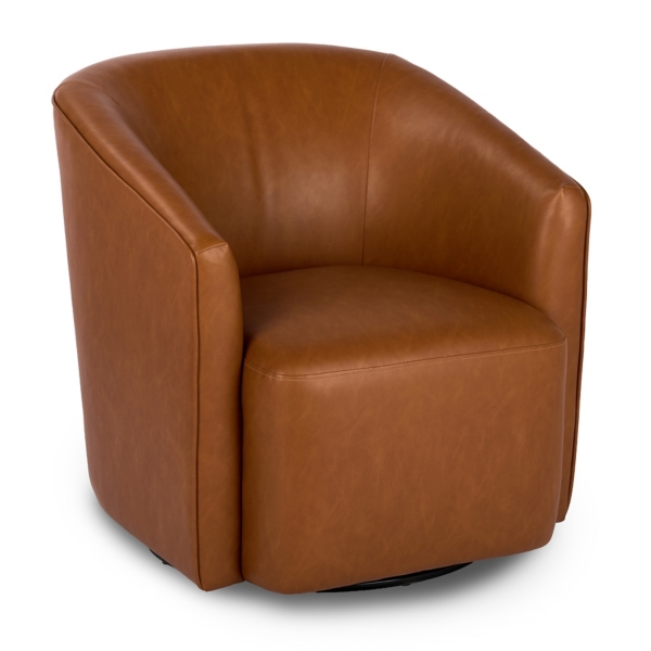 Aiden Caramel Faux Leather Swivel Chair