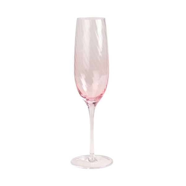 Pink Sloped Ripple Champagne Flute