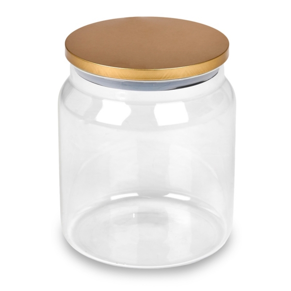 Glass Canister with Gold Metal Lid