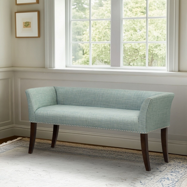 Wellburn Blue Upholstered Bench