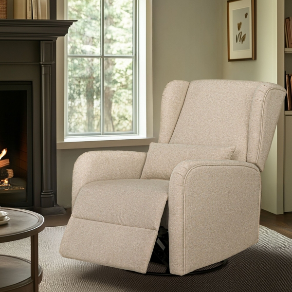 Candace Beige Power Recliner with USB Ports