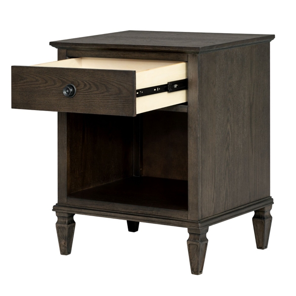 French Brown Wood Victoria Nightstand