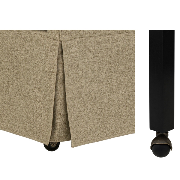 Tan London Skirted Dining Chair with Casters