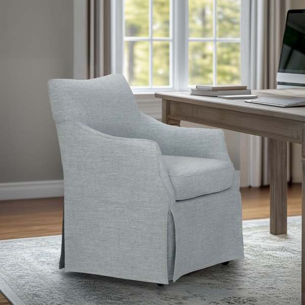 London Skirted Dining Chair with Casters