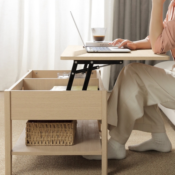Lennox Natural Rattan Lift-Top Coffee Table