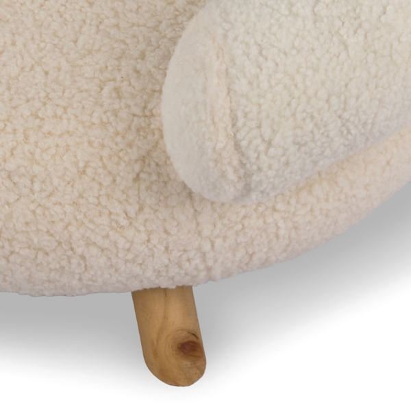 Quinton Ivory Faux Sherpa Raised Pet Bed