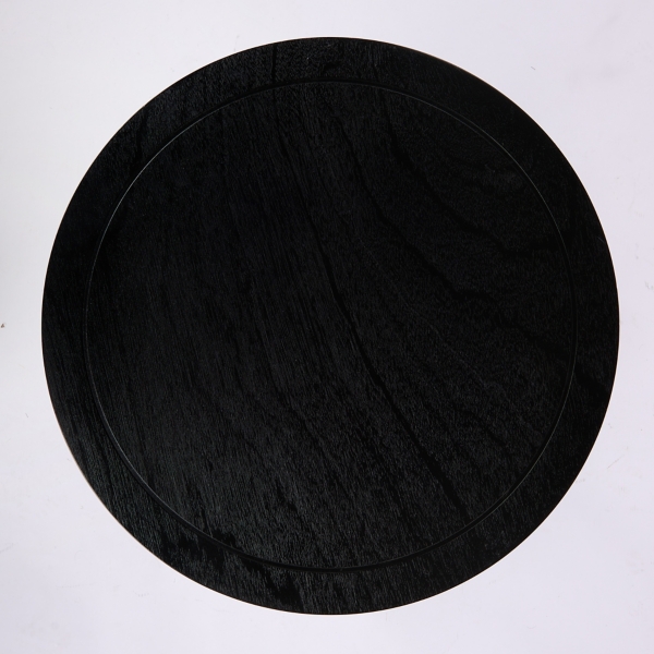 Kieran Round Black Wood Side Table