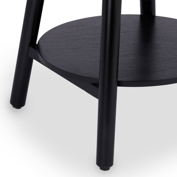 Kieran Round Black Wood Side Table
